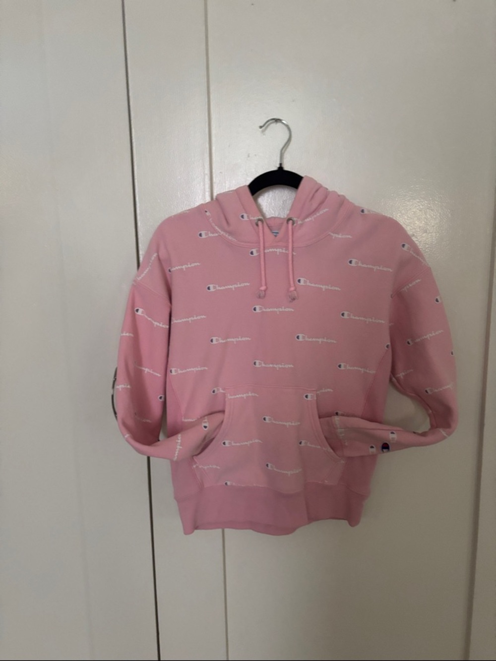 Champion Pink Girls Logo Hoodie - small